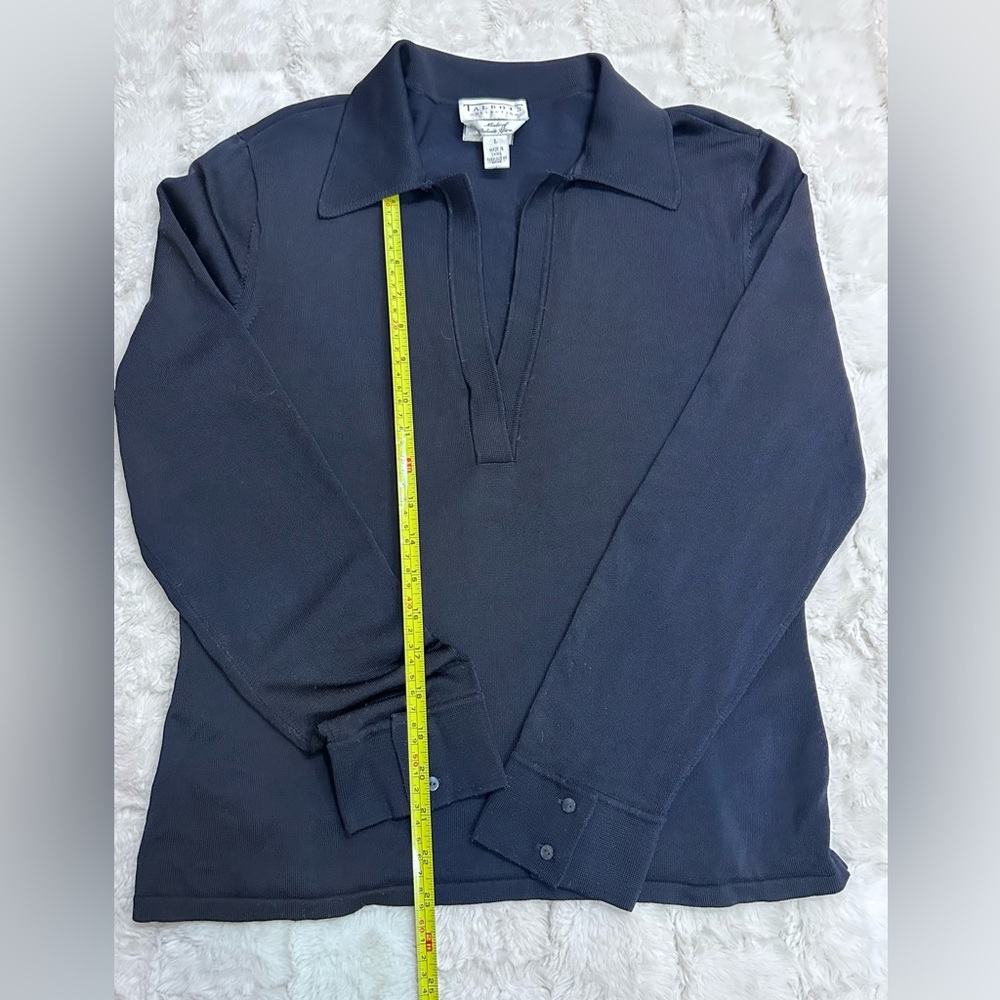 Talbots Collection Women’s Navy Italian Yarn Knit Long Sleeve Top‎ Size L - Picture 7 of 7